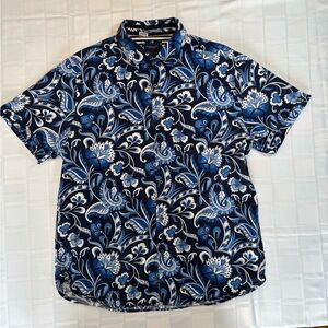 Denim & Flower Navy and White Floral Button Down Shirt